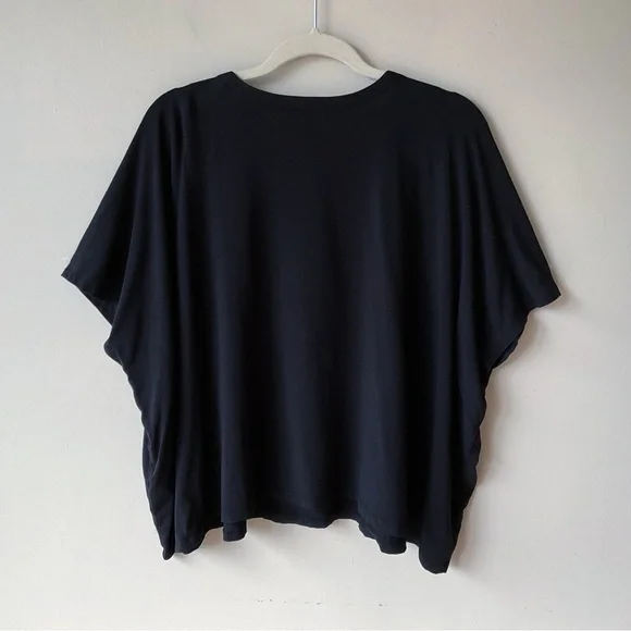 Eileen Fisher Fine Jersey Round Neck Box-Top Black Size M - Picture 4 of 6